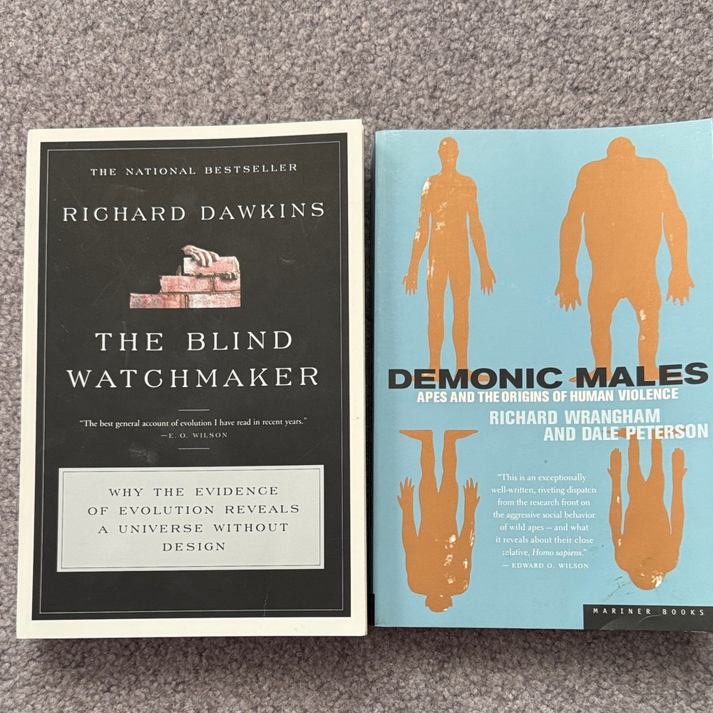 The Blind Watchmaker Dawkins Book Demonic Males Book Like New Human Evolution